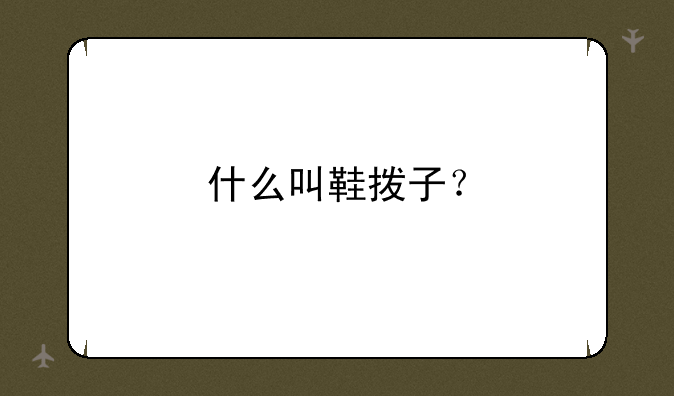 什么叫鞋拨子？