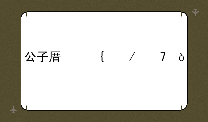 公子原神介绍？