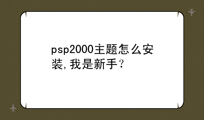 psp2000主题怎么安装,我是新手？