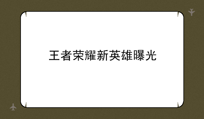 王者荣耀新英雄曝光