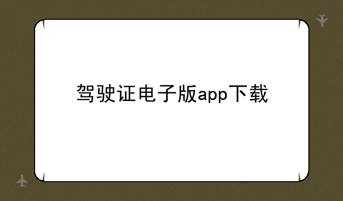 驾驶证电子版app下载