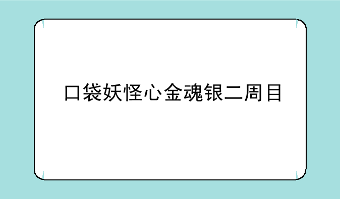 口袋妖怪心金魂银二周目
