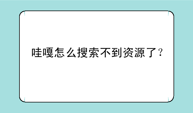 哇嘎怎么搜索不到资源了？