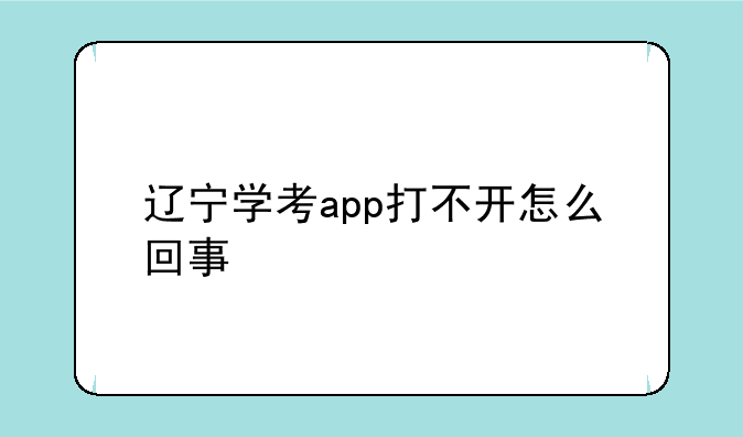 辽宁学考app打不开怎么回事