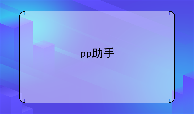 pp助手