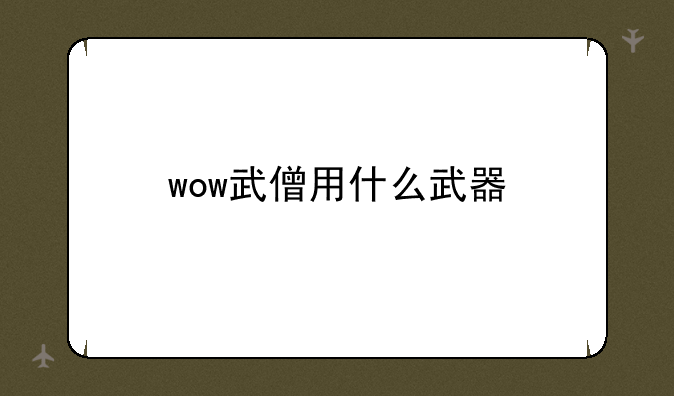 wow武僧用什么武器