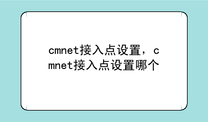 cmnet接入点设置，cmnet接入点设置哪个