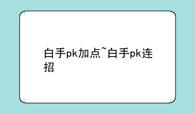白手pk加点~白手pk连招