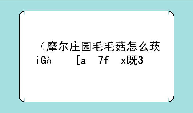 （摩尔庄园毛毛菇怎么获得）摩尔庄园毛毛菇在哪?