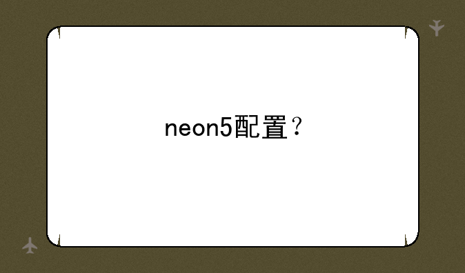 neon5配置？